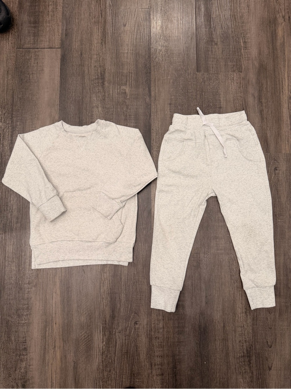 Little Bipsy Light Gray Sweatshirt & Jogger Matching Set